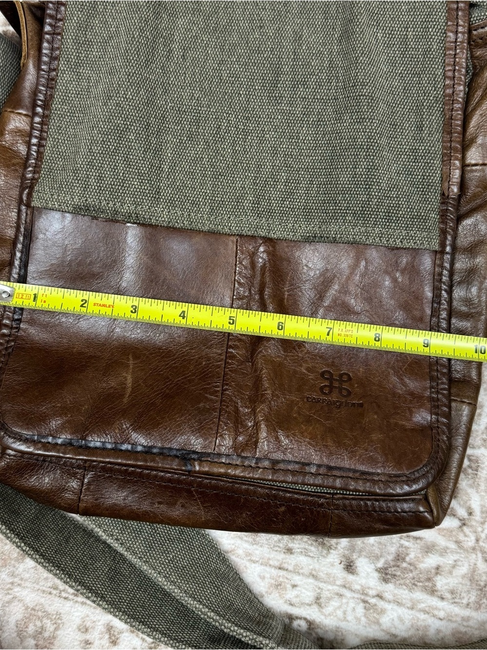 Carraig Donn Ireland Leather /Canvas Front Flap Messenger Shoulder Crossbody Bag - Picture 15 of 15